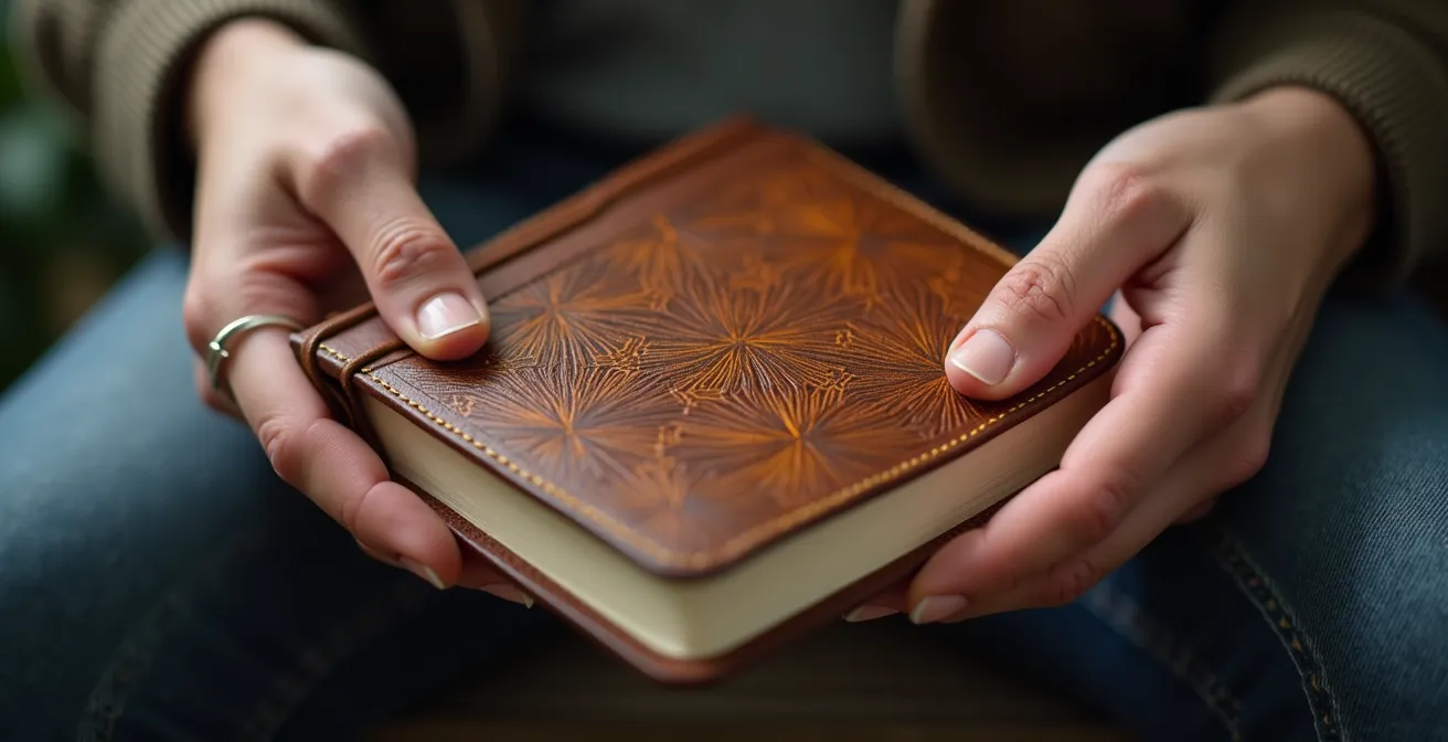 Illustration symbolique d'un carnet d'entretien avec des éléments décoratifs